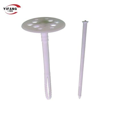 60mm Dinding 50mm Jangkar Isolasi Plastik Dengan Paku Baja