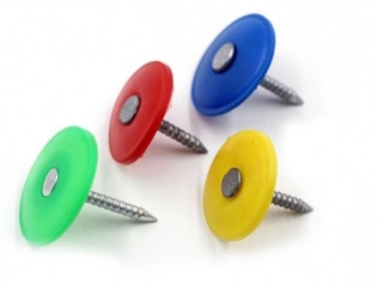 24.5mm Roofing Plastic Cap Nails Ring Shank Electro Galvanized