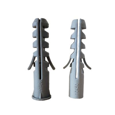 8*40mm Ekspansi Plastik Jangkar Abu-abu Steker Dinding Kaku
